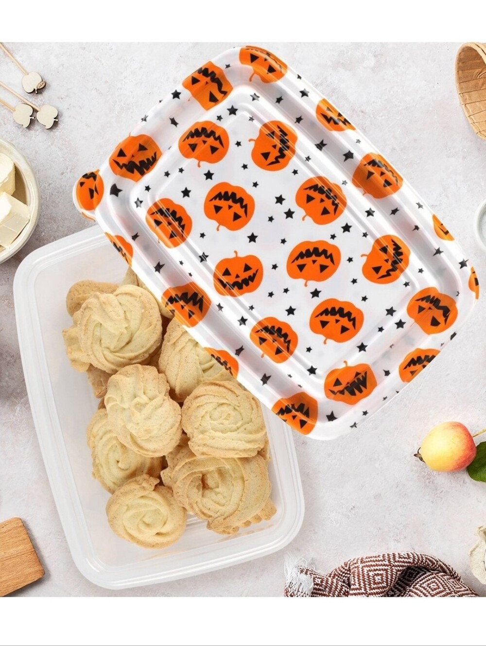 Halloween pumpkin food storage containers